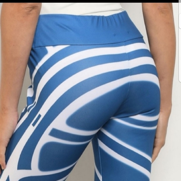 Blue & White Leggings - Picture 6 of 6
